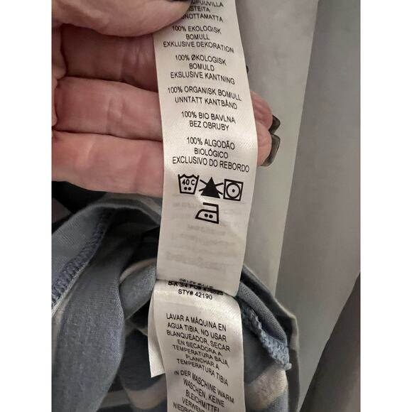 Patagonia Blue Striped Organic Cotton Reinvigorate Tank Top Sz L - Picture 5 of 5